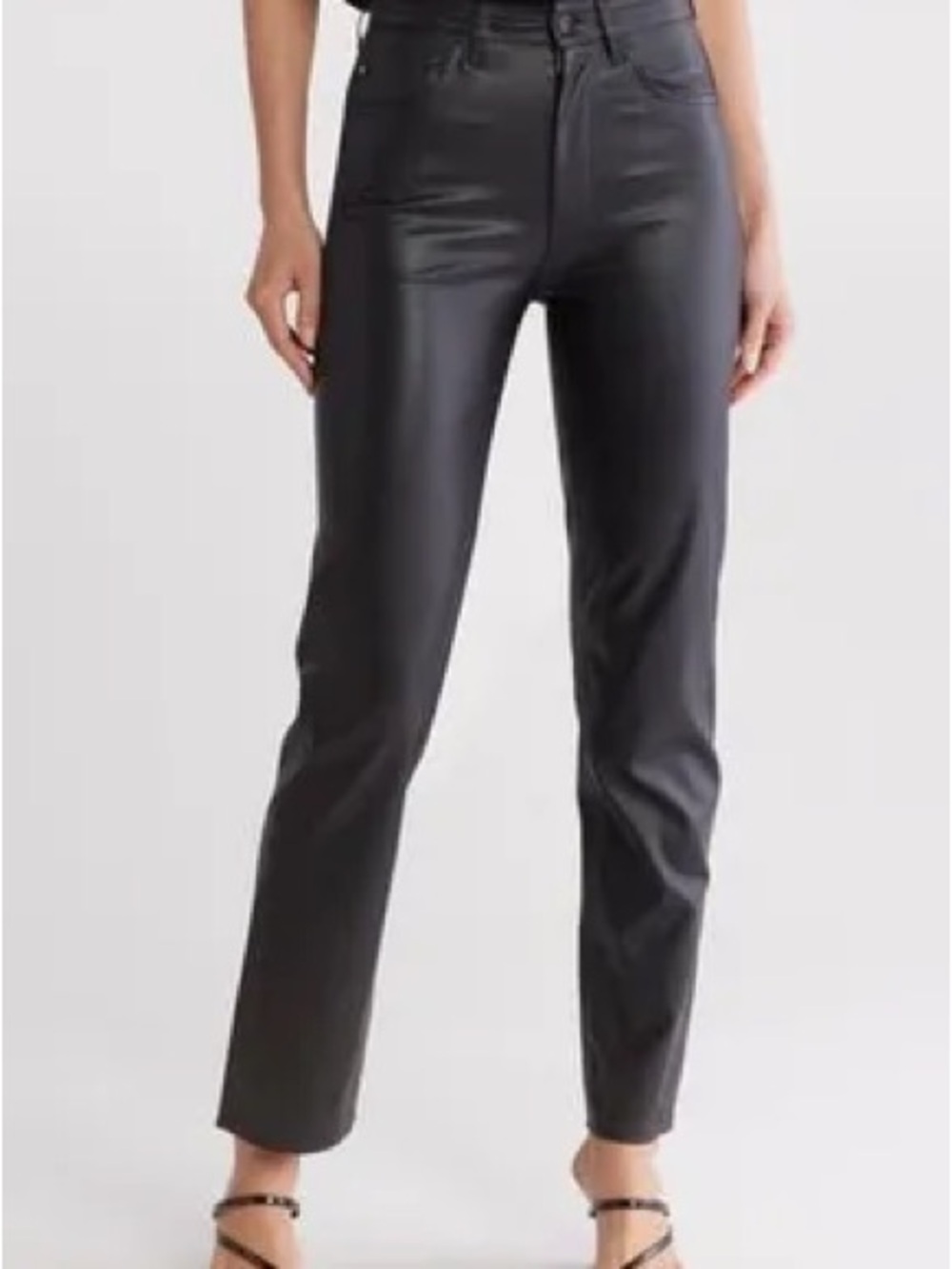 Ag Adriano Goldschmied Black Faux Leather Pants